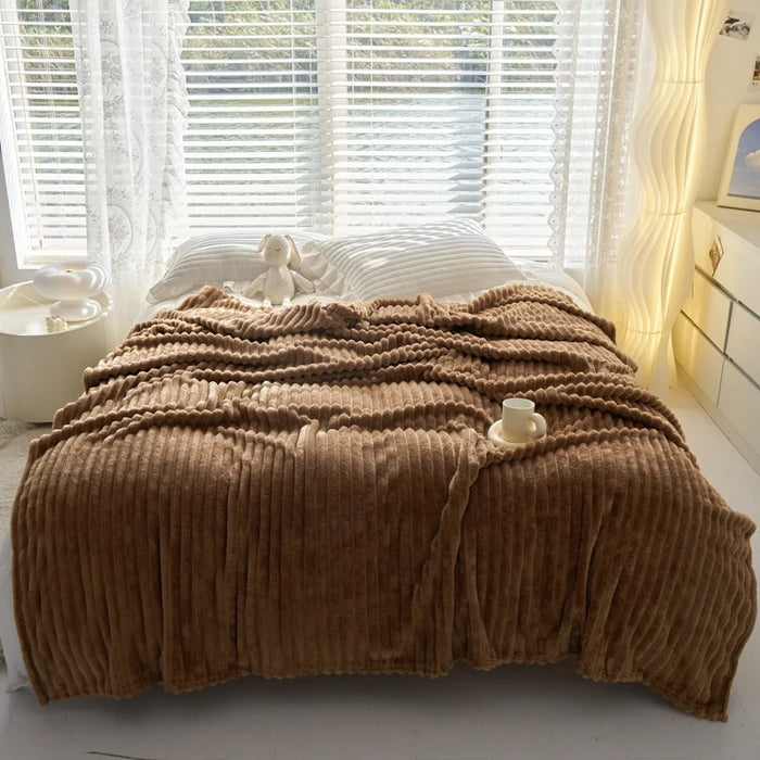 CloudHug Bubble Plush Blanket in Deep Coffee (chocolate brown)