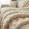 Close-up of the CloudHug faux rabbit fur bubble plush